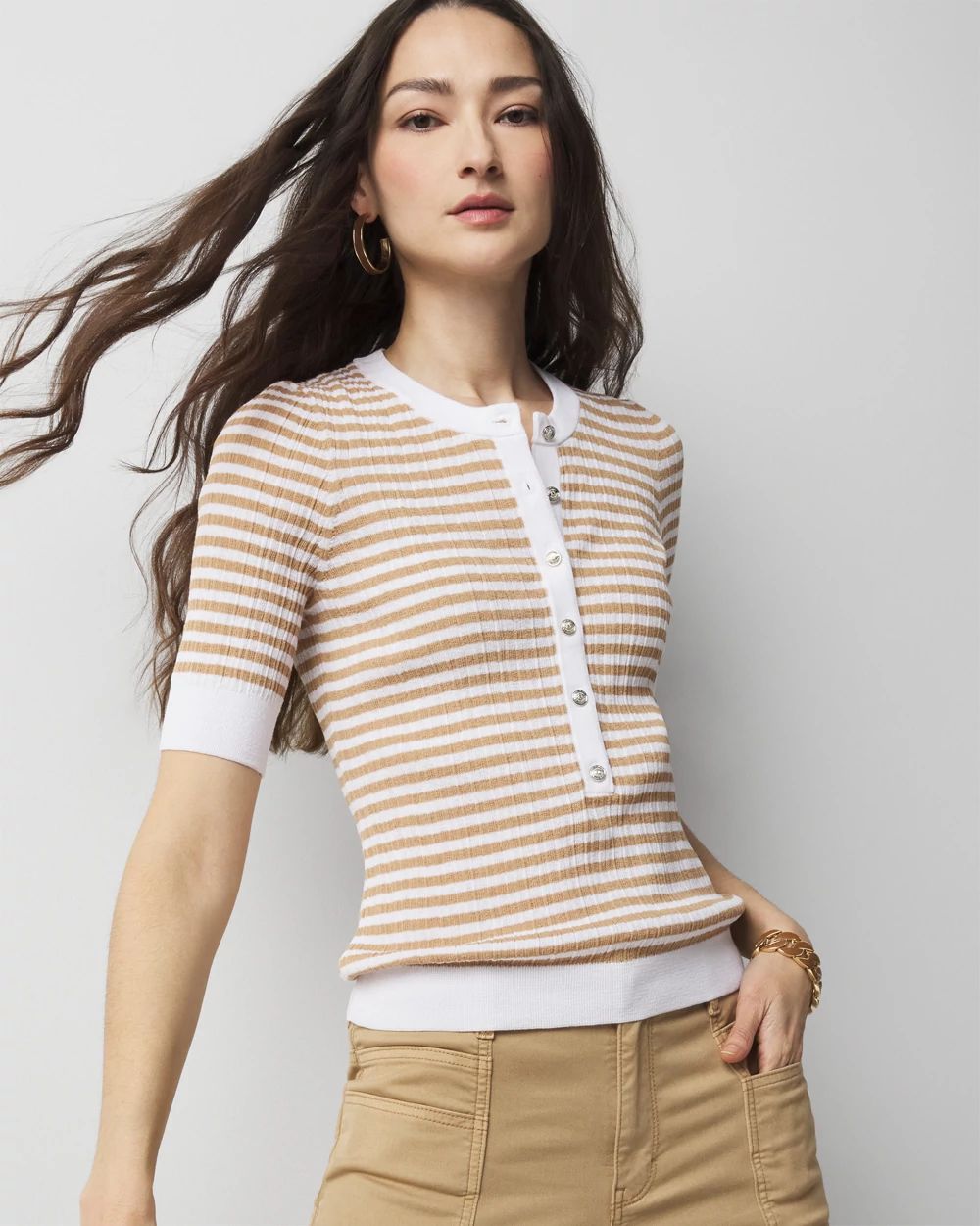 Tシャツ・カットソー HUECLOSET Button Henley Sweatshirt SE455 7c9e2f290a9c9ad6b97a49d86472a8